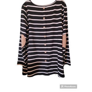 For Gand Top A Line Faux Button Back Nautical Long Sleeve